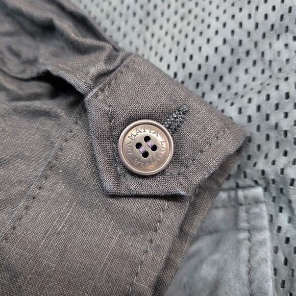 VTG La Matta Men's Jacket Perforated Suede Linen Size 56 Button Up Blue Italy - Picture 7 of 16